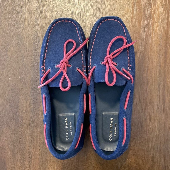 Navy & Maroon Cole Haan Grand.OS Loafers Size 5 Leather...